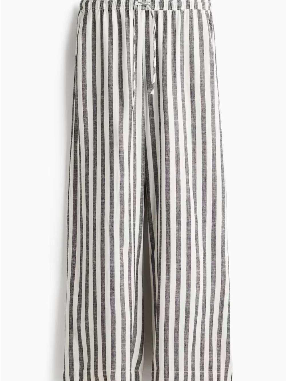Striped Wide-Leg Lounge Pants - Black & White
